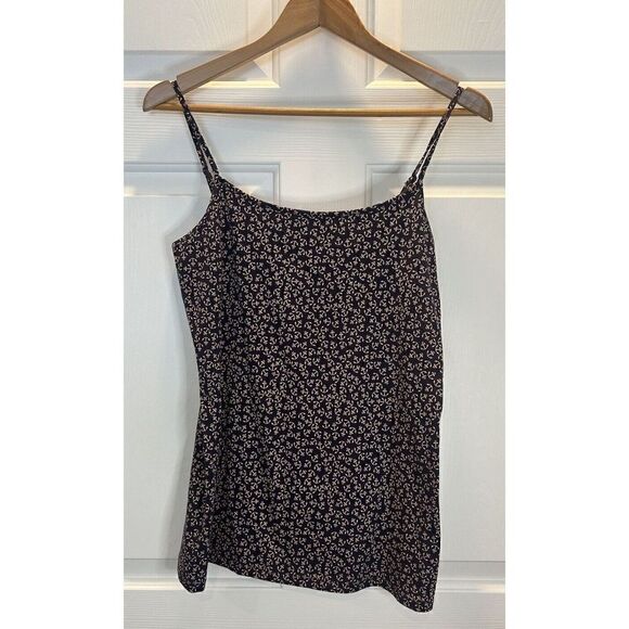 Ann Taylor Loft Cami Top Women’s Large Navy Blue Pink Adjustable Spaghetti Strap - Picture 1 of 7